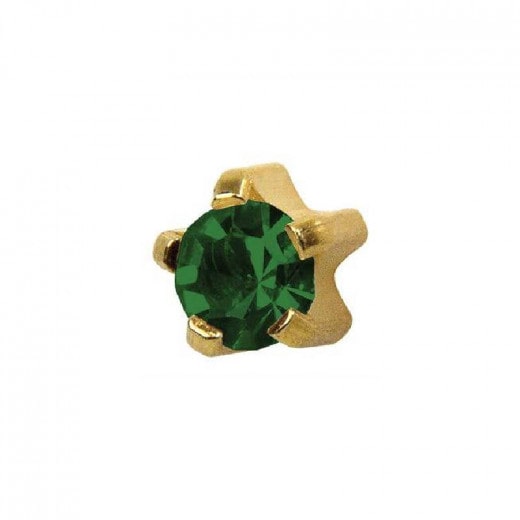 Studex Gold Plated Heartlite May Emerald