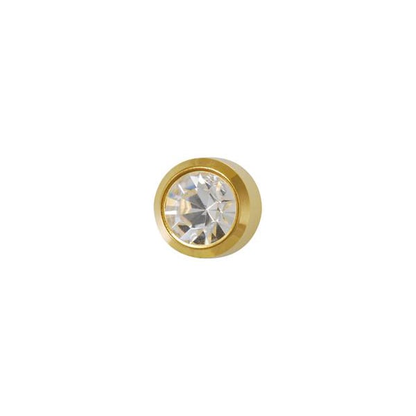 Studex Gold Plated Bezel Setting with 3MM April Crystal