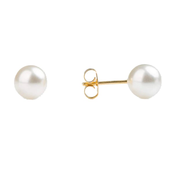 Studex Gold Plated 6mm White Pearl
