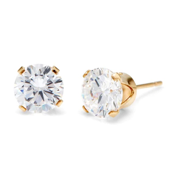 Studex Gold plated 8mm cubic zirconia