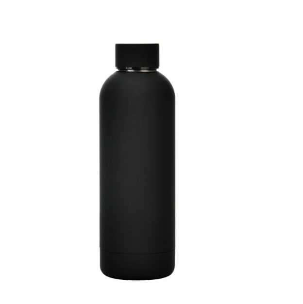 500ml Stainless Steel Sports Water Bottle - Black