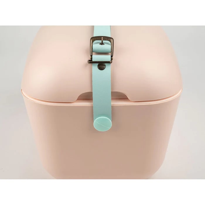 Polarbox Classic Colorful Plastic Ice Box With Leather Strap 20 Liters - Pink/Green