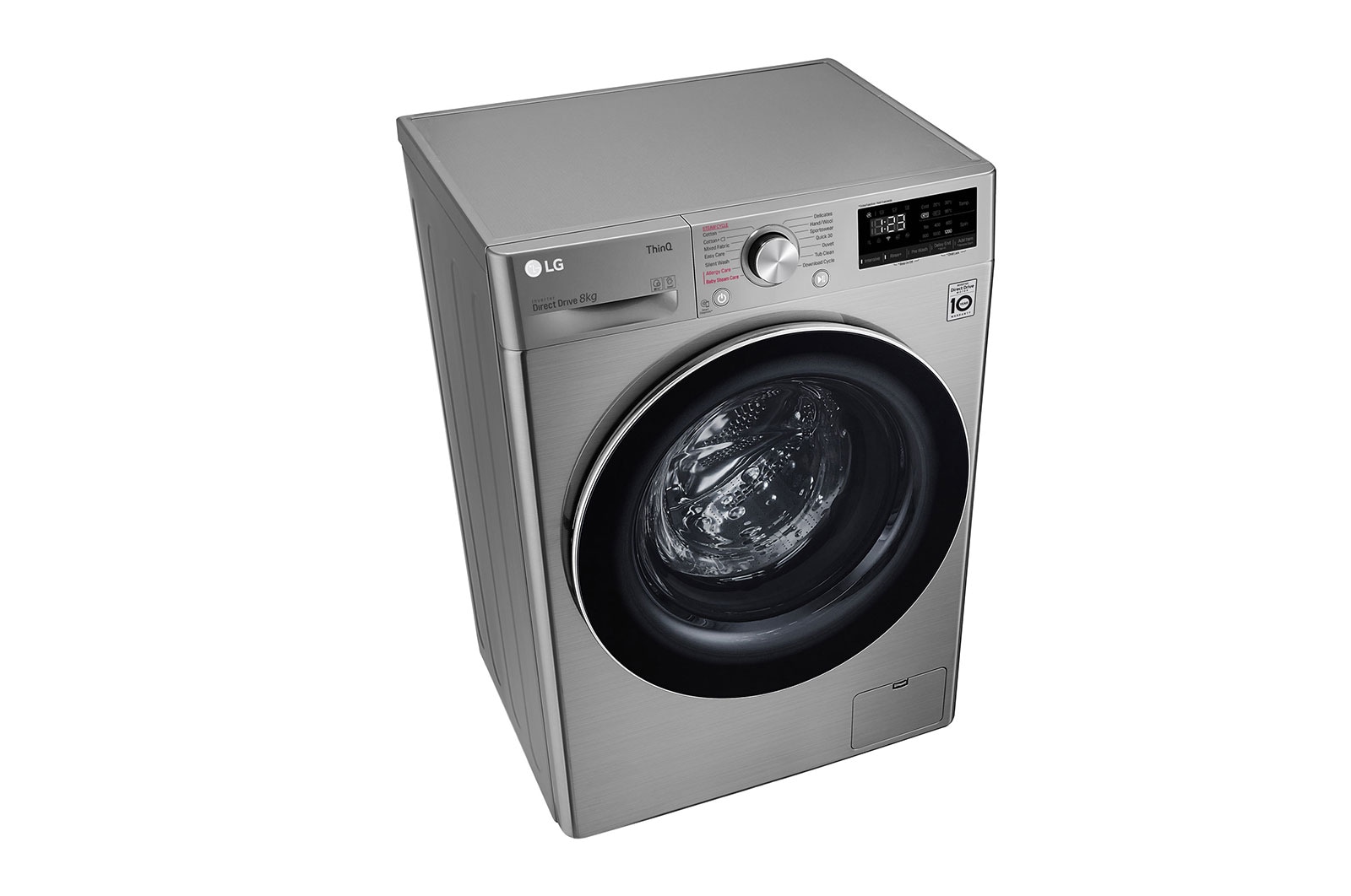 LG Front Load Washer 8KG 1400 RPM Silver