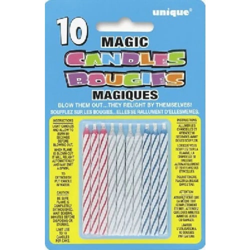 Unique Magic Candles multi-color - Pack of 10