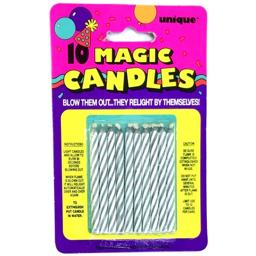 Unique Magic Candles Blue - Pack of 10