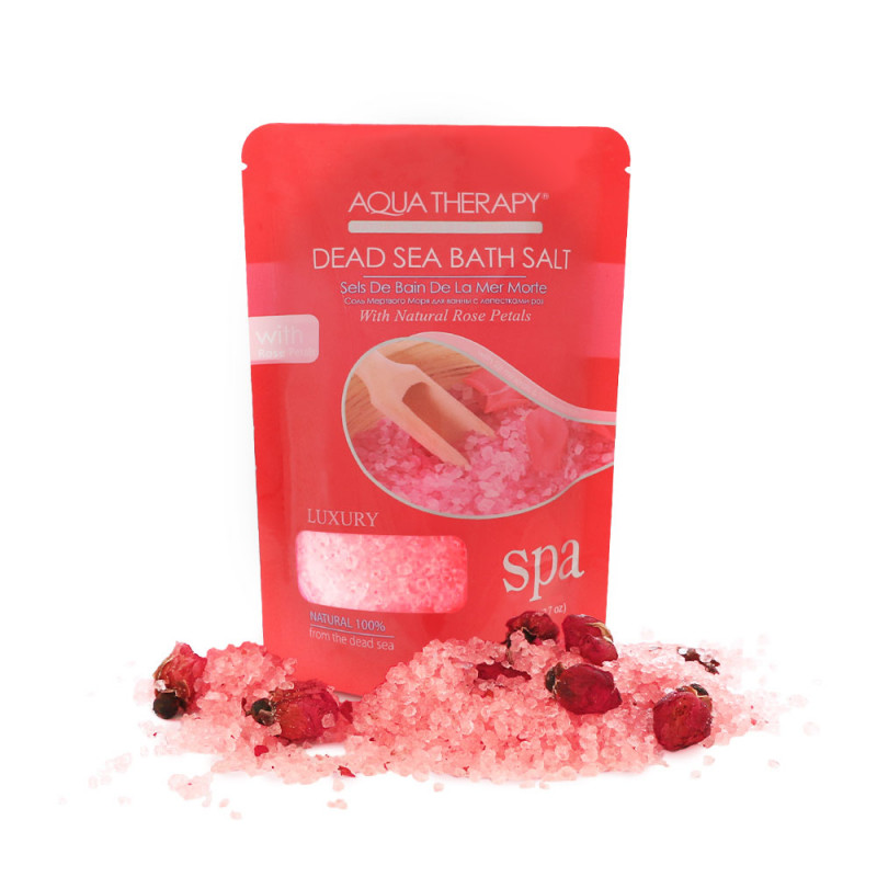 Aqua Therapy Bath Salt With Rose Petals And Essential Oils (Rose), 250g