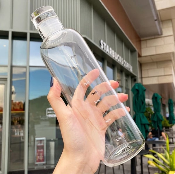 Transparent Glass Water Bottle - 500 Ml