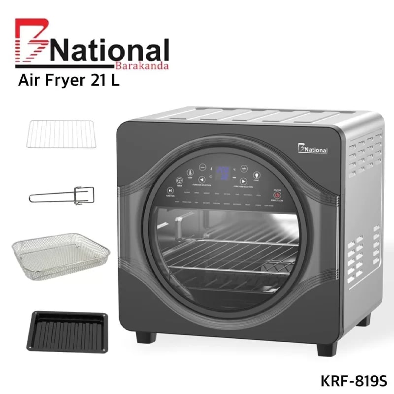 Energy-saving air fryer with oven made of stainless steel, capacity 21 liters, brand B NATIONAL