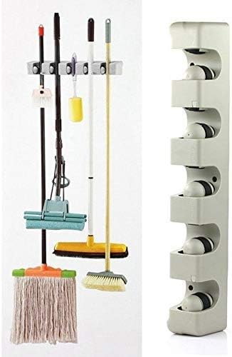 Wall Mounted Mop and Broom Holder for Kitchen and Garage