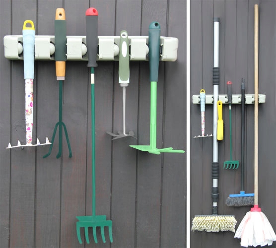 Wall Mounted Mop and Broom Holder for Kitchen and Garage