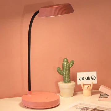 Round Plate LED Desk Lamp - Pink
