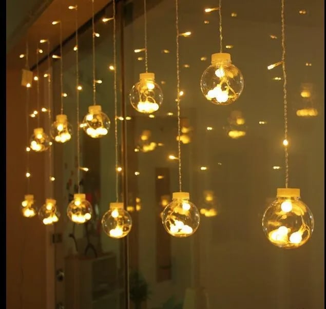 A lighting rope in the shape of Ramadan decorative bulbs