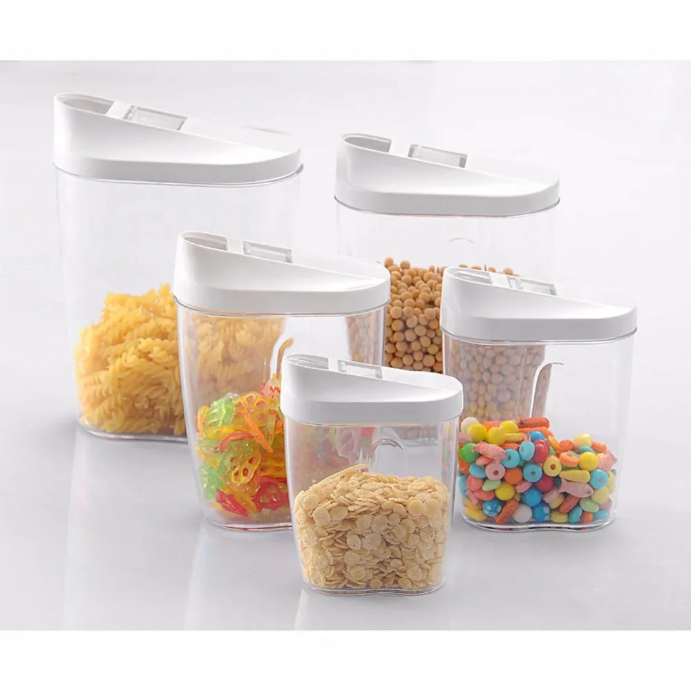 Set of 5 clear airtight storage boxes for pills