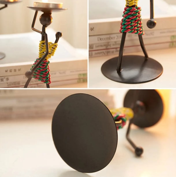 African Abstract Candle Holder