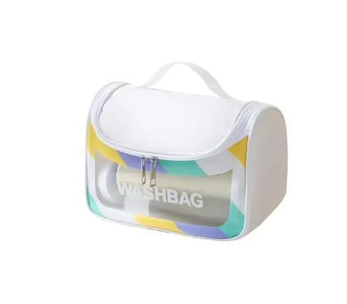Light Weight Semi-Transparent Cosmetic Bag - White
