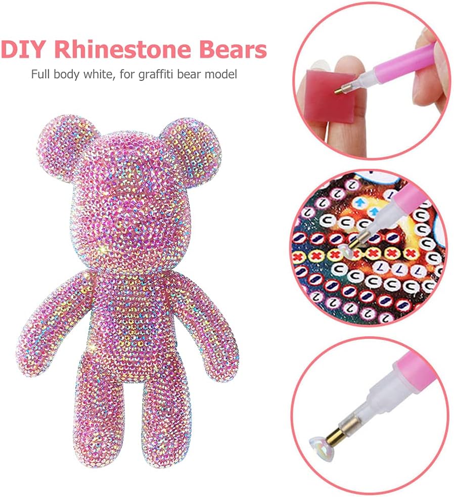 Handmade Teddy Bear Made of Beads and Glue