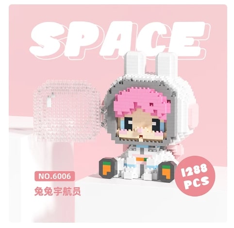 1288 pcs Astronaut Micro Building Block - Pink