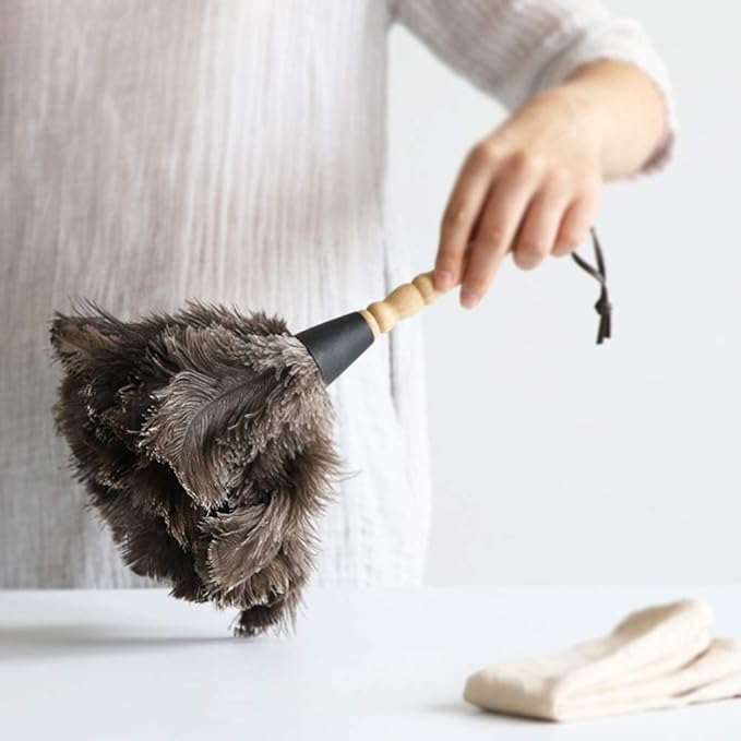 Anti-static dust cleaning tool with wooden handle