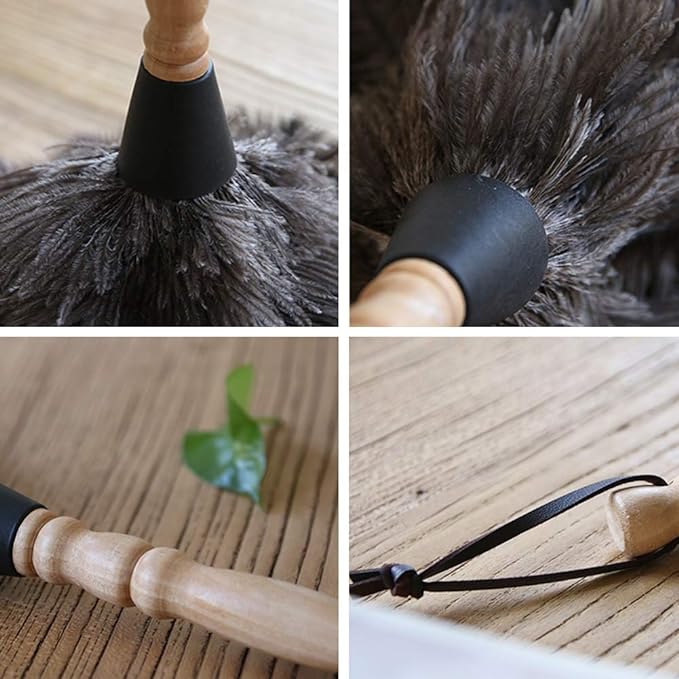 Anti-static dust cleaning tool with wooden handle