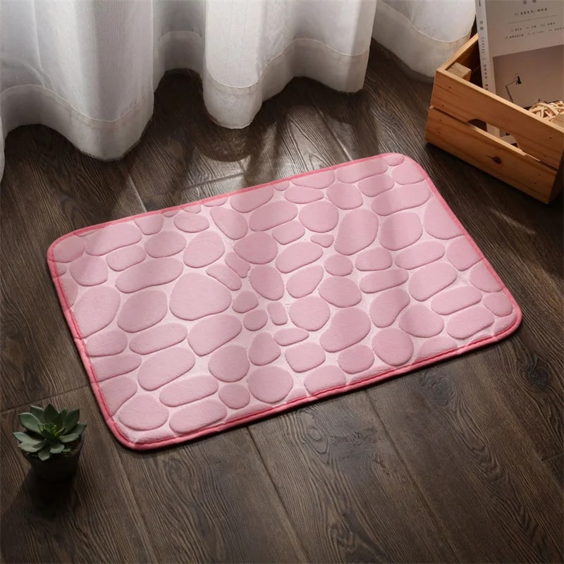 Memory foam bath rug is non-slip and washable