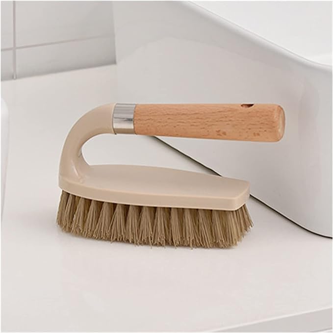 Multifunctional cleaning brush with wooden handle
