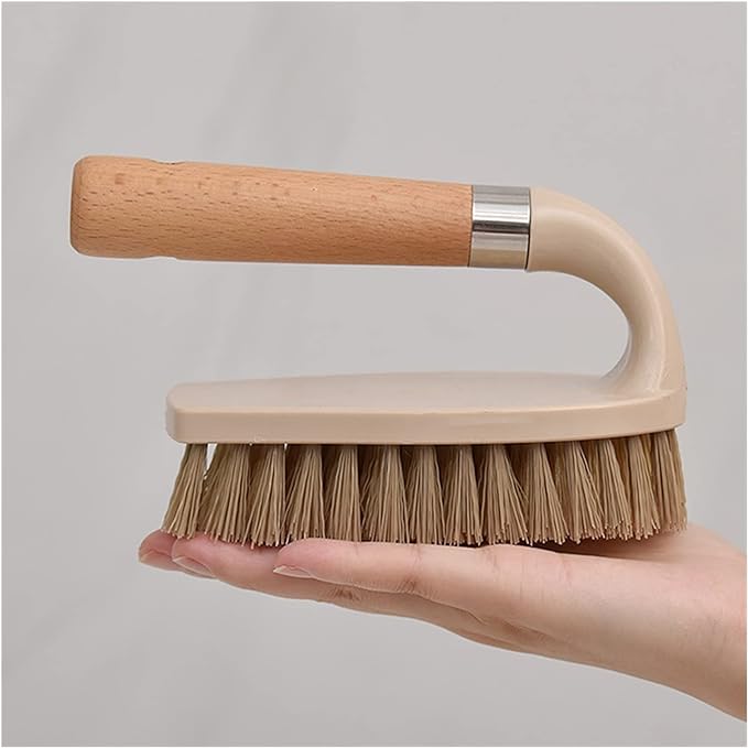 Multifunctional cleaning brush with wooden handle