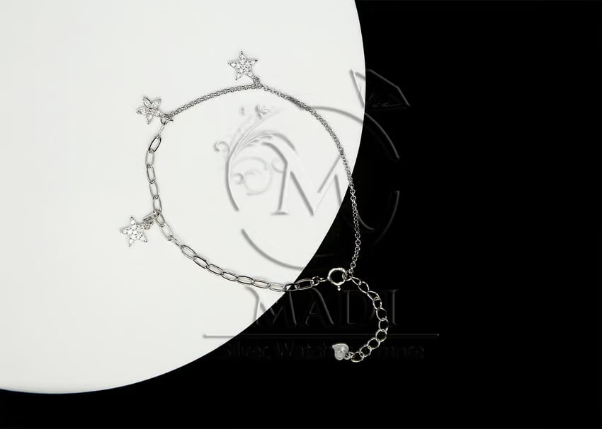 925 Silver Bracelet Decorated with Stars