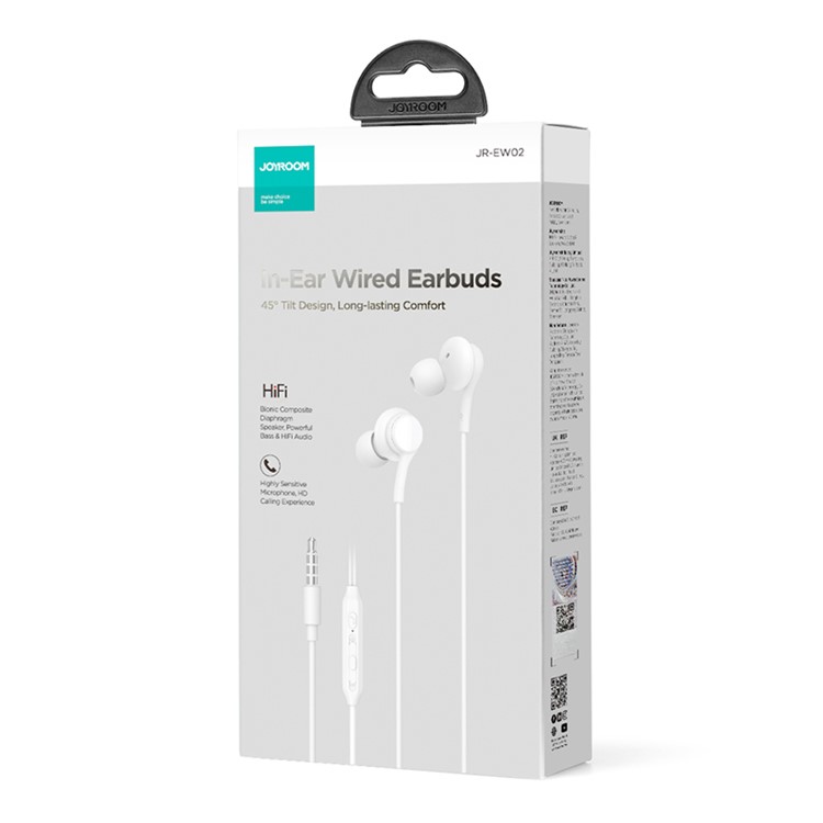 Joyroom JR-EW02 Wired Series In-Ear Wired Earbuds-White