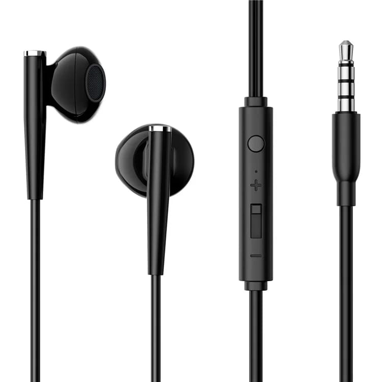 JOYROOM JR-EW04 3.5mm Wired Headphones Half In-Ear Earphone with Microphone - Black