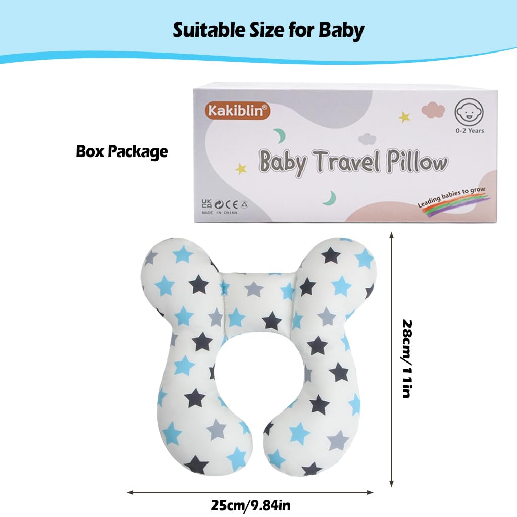 Liyic Baby Travel Pillow, Infant Head and Neck Support Pillow for Car Seat, Pushchair, for 0-1 Years Old Baby (White)