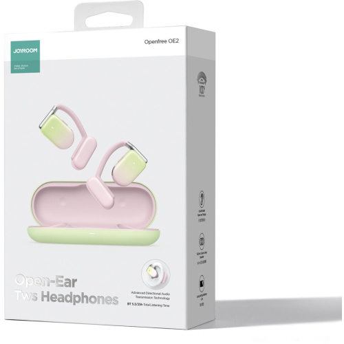 Joyroom Openfree JR-OE2 TWS wireless headphones - Green and pink