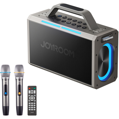 Wireless speaker Joyroom Pies Series JR-MW03 for karaoke with 2 microphones and remote control - black