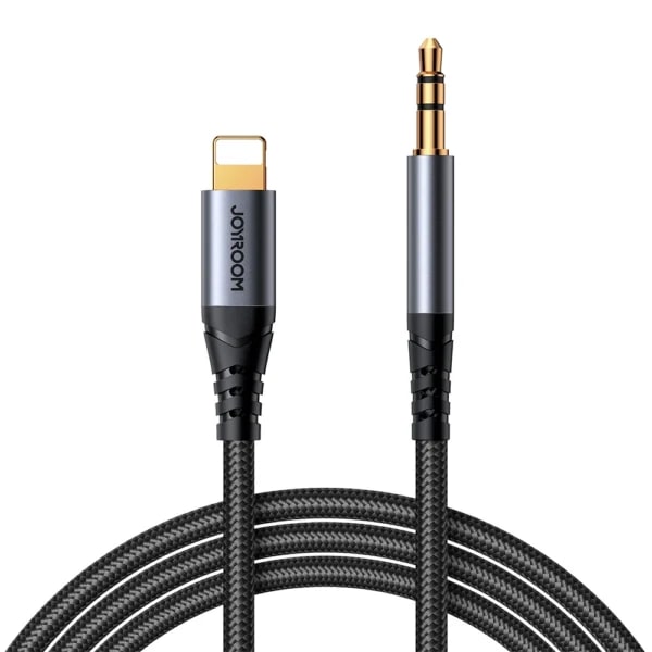 Joyroom stereo audio cable AUX 3.5 mm mini jack – Lightning for iPhone iPad 1.2 m black (SY-A06)