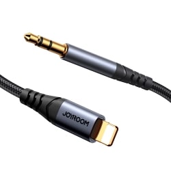 Joyroom stereo audio cable AUX 3.5 mm mini jack – Lightning for iPhone iPad 1.2 m black (SY-A06)