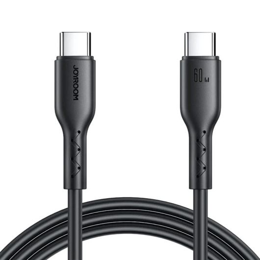 USB-C to USB-C 60W Fast Charging Cable (Black), 1 Meter Length