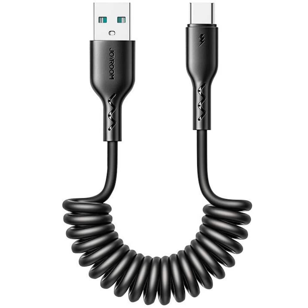 JOYROOM USB - Spiral USB-C Cable - 1.5m 3A - Black (JR-SA38-AC3)