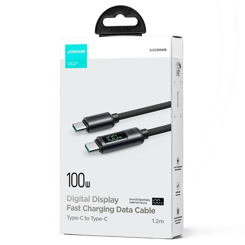 JOYROOM USB-C Cable with PRISM Digital Display - 100W - Black