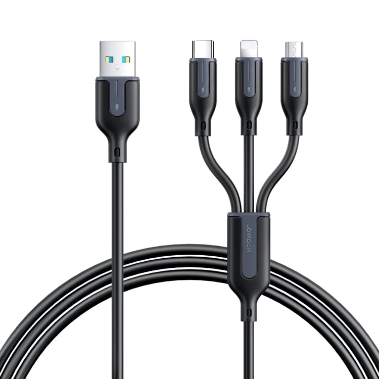 Joyroom 66W Lightning+Type-C+Micro 3-in-1 Fast Charging Data Cable 1.2m