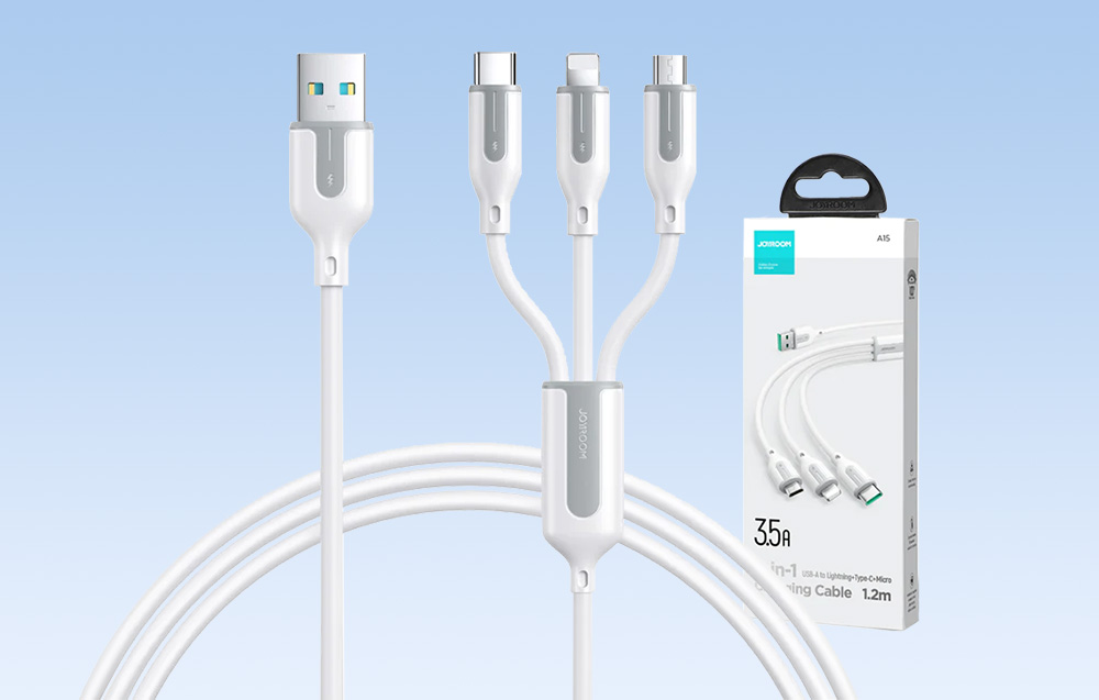 Joyroom USB cable Joyroom 3 in 1, 3.5A/Cable 1,2m (White)
