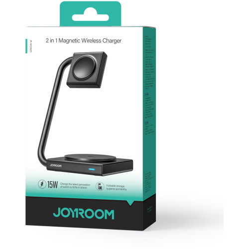 Joyroom JR-WQN05 2-in-1 Inductive Charger, 15W, MagSafe Qi, Black