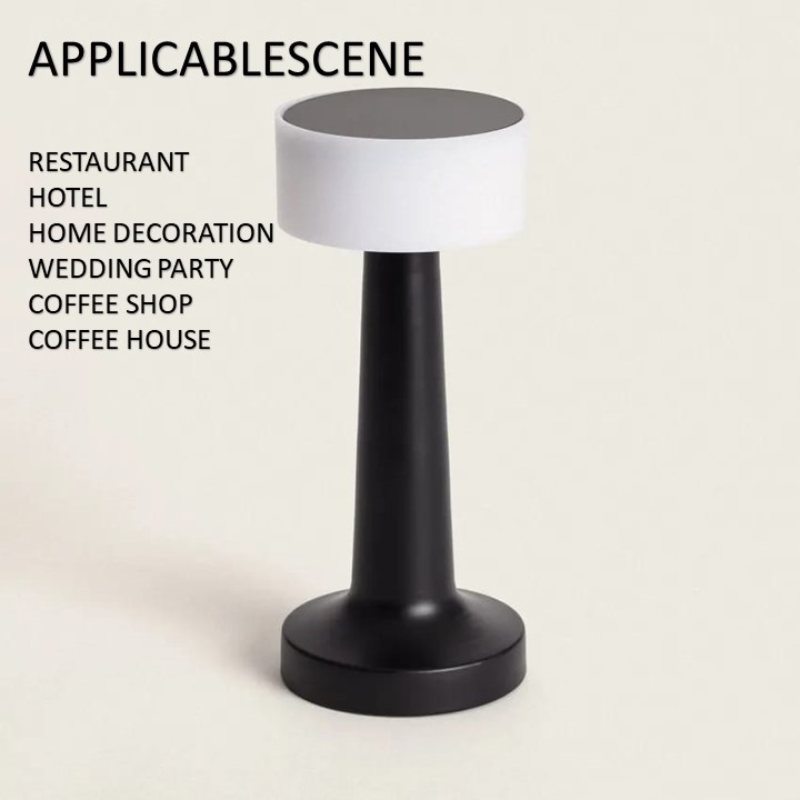Matte Black Plastic LED Table Lamp