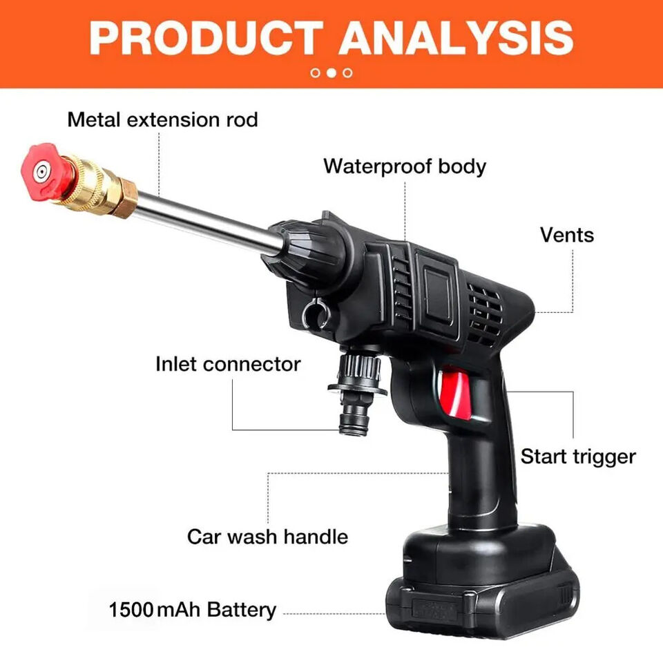Electric Portable Cordless High Pressure Car Washer 21V Battery